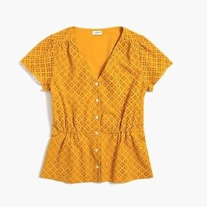 J. Crew Marigold Eyelet Blouse